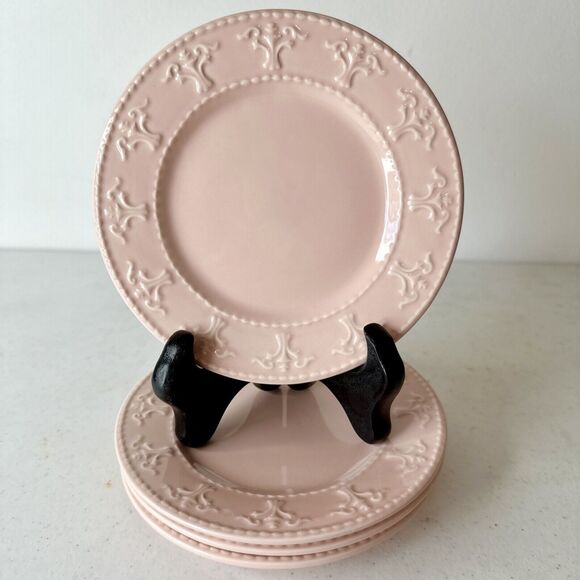 Set Of 4 JCPenney Home Collection 6 1/8” Appetizer Bread Plates Pink - Picture 4 of 9